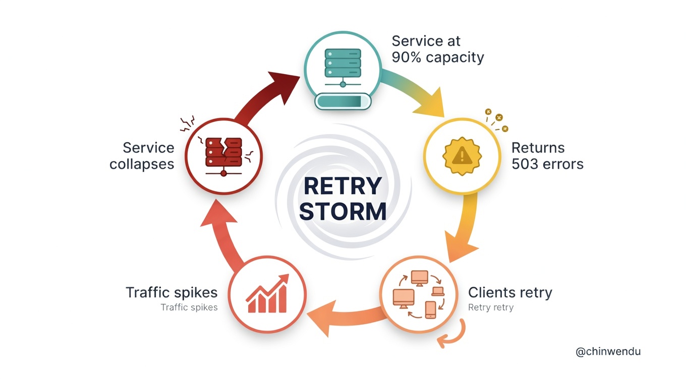 Retry storm feedback loop
